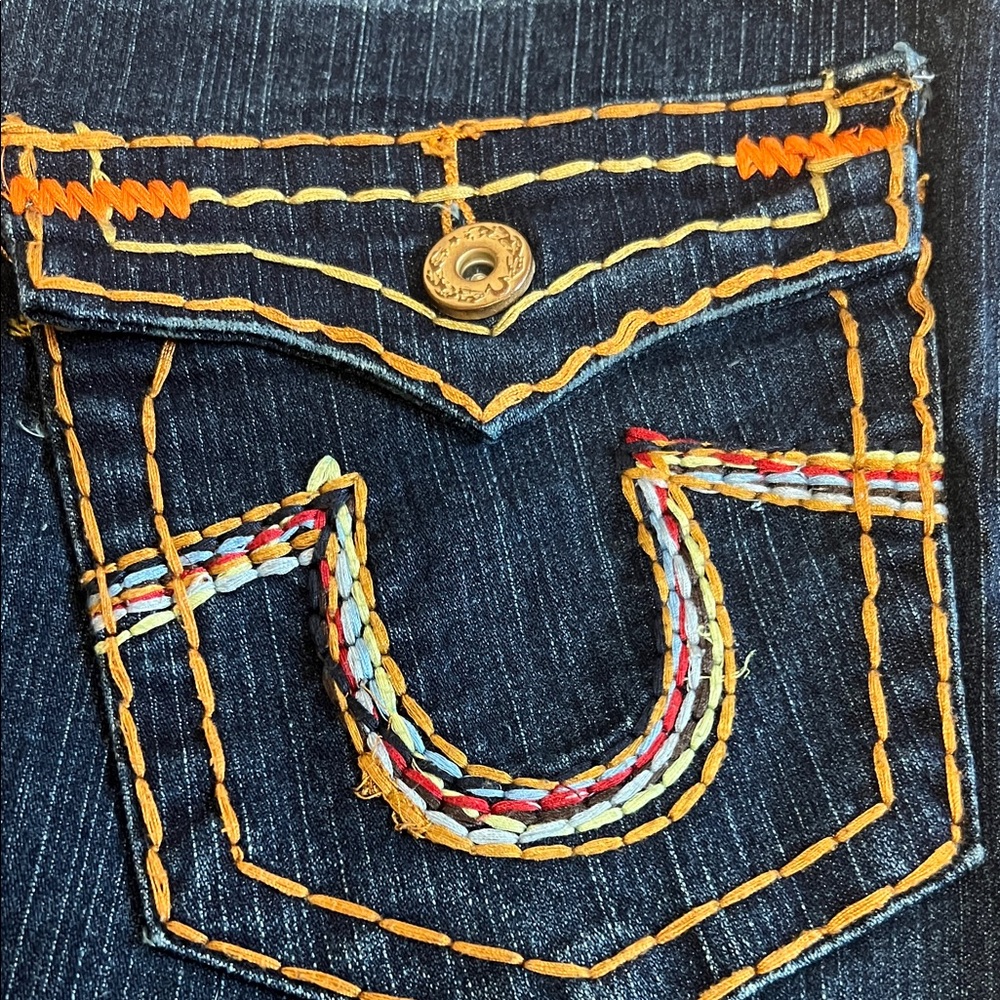 Vintage True Religion Blue Denim with Red Logo